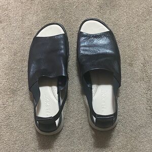 Black Leather Sandals The Flexx